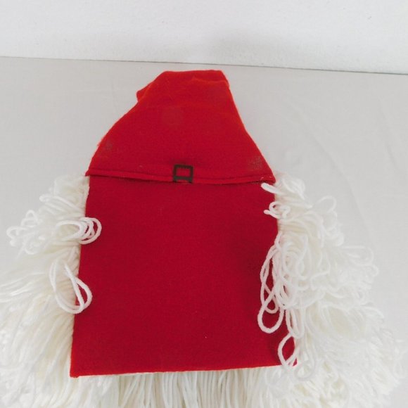 Handmade Santa Face Yarn Christmas Wall Hanging Vintage Kitsch Bleach Bottle 18" - Picture 9 of 9